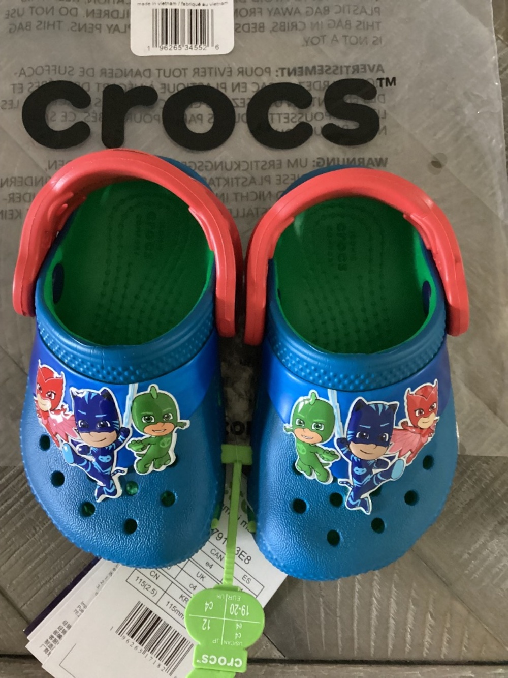 CROCS PJ Masks Classic Clog, baby size 4
